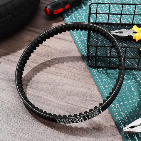 Tough Go Kart Drive Belt With Polyamide Fiber For Smooth Torque, Vibration Dampening And Extreme Racing durability That Keeps You Cruising Fast Without Any Stretching Or Shearing Woes On The Track, black toothed belt