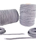 Black Natural Twisted Cotton Rope, Half Inch By Ten Feet, Made In USA, Ultra Durable Triple Strand shown in coils and rolls
