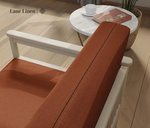 Full Size Cotton Futon Cover Rust Slipcover For Sofa Bed And Foldable Armless Couch With Zippered Mattress Protector