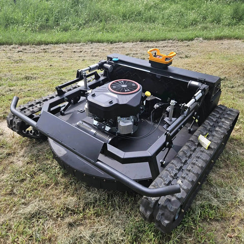 Remote Controlled Lawn Mower For Slopes And Rough Terrain, Heavy Duty Tracked Grass Cutter for farms and yards on grass field