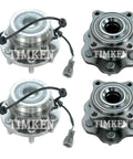 Front And Rear Wheel Bearing And Hub Assembly Kit For Nissan Pathfinder RWD With Durable Hubs And Seals All In One Replacement For Smooth Ride And Easy Install On Varying Roads displayed