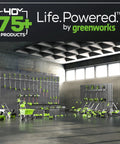 Heavy Duty 40 Volt Cordless String Trimmer Loaded With A Badass Brushless Motor And Four Point Zero Ah Battery For No Sweat Landscaping And Quick Trim Jobs displayed among greenworks garden tools.