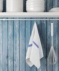 Soft Cotton Blend White Bar Mops For Restaurants And Kitchens 36 Pack With Blue Stripe 84 Percent Cotton 16 Percent Polyester