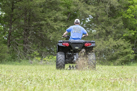 ATV with Beefy 28 Inch ATV UTV Disc Plow Harrow With Universal 2 Inch Receiver Mount Delivers Deep Tillage Tight Turning