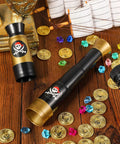 Two Pack Pirate Telescope Toys For Kids Mini Handheld Monocular Bronze And Black Set For Curious Explorers, Perfect For Pretend Sea Adventures, Sharing With Friends, Outdoor Fun, And Educational Imagination. Plastic 18 x 4 cm pirate toy telescopes with ship set