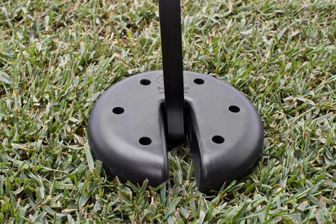 Four 5-Pound Cement Weight Plates For Securing Instant And Pop Up Canopies And Tents Black Heavy Duty Weights On Grass