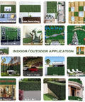 Collage of applications for Ultra Dense Faux Boxwood Wall Panels 10-Inch By 10-Inch Set Of 10 Real Privacy For Outdoor Fences UV Resistant