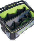 Heavy Duty Open Tool Tote 16 Inch Built With Steel Molded Grip Handle That Swings Out Of The Way For Easy Access, ABS Waterproof Bottom