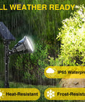 Solar Powered Outdoor Spot Lights 600LM Waterproof Flood Lights For Driveway Backyard Patio Garden Landscape Deck And Garage