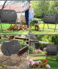 43 Gallon Dual Chamber Tumbler Compost Bin for Outdoor Gardens, Durable Premium Composter with High Efficiency