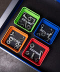 Foldable Magnetic Parts Tray Set For Mechanics Collapsible Four A Half Inch Square Tray With Two Pound Capacity