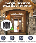 Entrance with high quality door hinge displayed alongside features of rust resistance and easy installation.