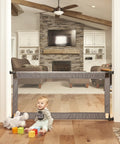 Living room with Soft And Wide Safety Gate For Doorways And Hallways, Extra Large 38 To 60 Inch Opening, 27 Inch Tall