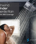 High Pressure Rain Shower Head Upgrade for a Power Shower, Luxury Spa Experience, Easy Tool-Free Install, Charcoal Gray 8 Inch Square Replacement