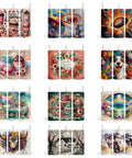 Dope 20 Oz Tumbler Sublimation Wrap Bundle With Ready To Press Transfers For Straight And Skinny Tumblers, 50 Piece Variety Pack