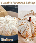 Before and after baking bread showcasing use of Food Grade Cotton Twine For Cooking And Baking 2mm Thick 8 Ply Extra Strength Kitchen Rope 328ft Beige Oven Safe For Trussing Roasts Turkey Sausage Making And Craft Projects Workhorse Kitchen String.