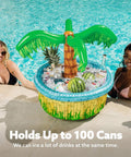 Inflatable 28 Inch Palm Tree Cooler For Beverages, Beach Luau Themed Party Decor And Tropical Outdoor Supplies by pool
