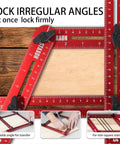 No Sweat Stair Tread Gauge Tool That Hits Marks Dead On With Extendable Folding Ruler And Hidden Screw Rail Guide For Fast Woodworking Layouts And Diy Step Projects, red gauge tool on wood.