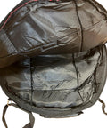 Inside view of Slick Cotton Ikat Carry Case For Twenty Four Inch Shaman Drum In Bold Red with padded black lining.