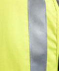 Close-up of Hi Vis Deluxe FR Road Vest Type R Class 2 Small Dual Certified For Flash Fire And Arc Hazard with 3M Scotchlite reflective trim
