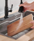 Premium Vintage Kitchen Faucet Featuring A Smooth Pull Down Sprayer and Heavy Duty Oil Rubbed Bronze Finish for a Dope Sink Swap in action.