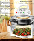 Infrared Air Fryer Convection Oven For Countertop, Halogen Toaster Style, 13 Quart 1200W, Stainless Steel, Quick Healthy Meals