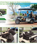 Rear Bench Golf Cart Storage Bag For 2 Plus 2 Or 4 Passenger Carts 800D PVC Dustproof Organizer installation guide