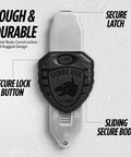 Blocklock Portable Door Lock For Travelers And Renters, Hotel And Apartment Security, showing secure latch and lock button.