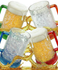 Grab This Pack Of Four 16 Oz Freezer Beer Mugs With Bright Color Coded Handles Shatter Resistant Acrylic frost mugs with beer and ice