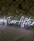 Two Piece LED Neon Light Sign Set Happily Ever After, Dual Panels 14.6x7.5 and 20.9x7.5 Inch for Wedding Ceremony backdrop