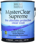 MasterClear Supreme Protective Clear Matte Coat 1 Gal can with instructions for painting projects, home renovation and walls.