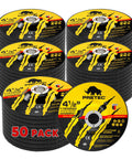 50 Pack 4.5 Inch Aluminum Oxide Grinding Wheels For Metal And Stainless Steel Depressed Center Discs With Seven Eighths Inch Arbor One Quarter Inch Thick Ideal For Angle Grinders Pro Grade Performance Heavy Duty Material Removal And Longevity