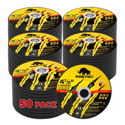 50 Pack 4.5 Inch Aluminum Oxide Grinding Wheels For Metal And Stainless Steel Depressed Center Discs With Seven Eighths Inch Arbor One Quarter Inch Thick Ideal For Angle Grinders Pro Grade Performance Heavy Duty Material Removal And Longevity