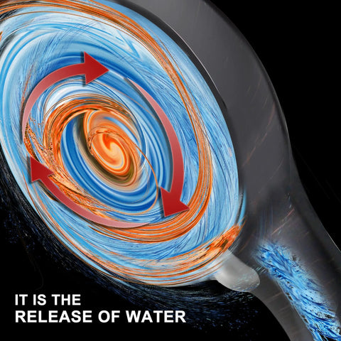 Close-up of High Pressure Handheld Shower Head Set's spray mechanism showing powerful spray for low water pressure use.