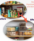 Pantry Organization Bins With Removable Dividers And Lids Two Pack For Refrigerator And Cabinet Storage Totally Perfect Kitchen Organizer