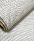 Marbletile Style Wallcovering Dope Gray Ivory White Grasscloth Texture roll, natural paper weave, close-up view, 36 inch wide