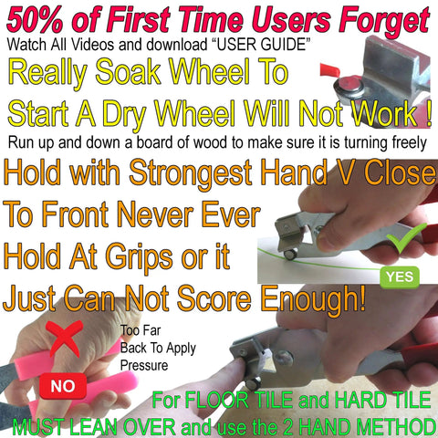 Instructions for using Ceramic Tile Cutter Kit For DIY with 4 Carbide Hacksaw Blades for notching porcelain.