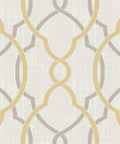 Peel and Stick Wallpaper Sausalito Taupe Yellow Linen Texture Removable and Repositionable DIY Wall Covering for Renters
