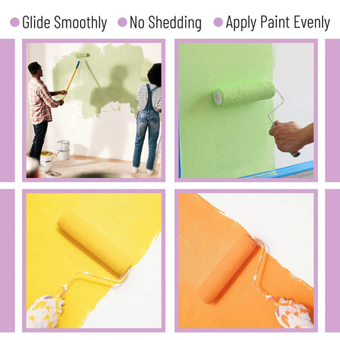 Using Five Pack Half Inch Nap Nine Inch Paint Roller Covers For All Paints And Stains Pro Grade High Density Microfiber