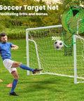 Heavy Duty Backyard Soccer Goals Kit 12x6, 8x6 And 6x4 Ft With 2 Inch Powder Coated Galvanized Steel Frame, Durable Posts, Large Training Net