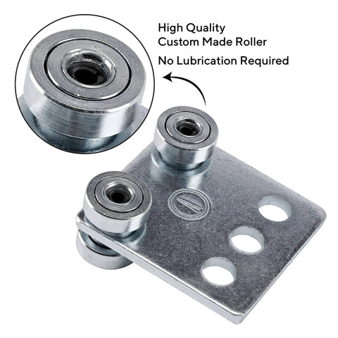 Heavy Duty 4 Bearing Trolley Assembly For 1-5/8 Inch Strut Channel Electro Galvanized Zinc Finish Built Tough 600 Lb Capacity Fits Taller Channels One Piece Ready To Install close-up