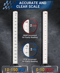 Dual Head Tire Pressure Gauge Two Pack Built Like A Tank For Trucks RVs And Cars 10 To 150 PSI 1 To 10 Bar With Valve Cores And Valve Caps Brass Core Zinc Alloy Chuck Durable Weatherproof; 10-150 PSI and 0-10 bar scale