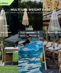Mobile Umbrella Base With Four Wheels 154 Lb Capacity Fillable With Water Or Sand at Patio, Poolside, and Business Street