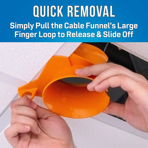 Orange Cable Funnel Drop Ceiling Protector CPF 215 That Keeps Cables From Snagging And Protects While You Pull Through Drop Ceilings Durable Glide Guard For Any Cable Type Ideal For Tech Pros
