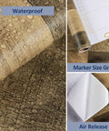 Close-up of Brown Wood Contact Paper Peel And Stick Countertop Vinyl Wrap showing waterproof surface and grid on reverse.