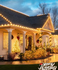 House with roof decorated with C7 and C9 Christmas lights using 100 Pack Shingle Tab Light Clips For C7 And C9 Christmas Lights