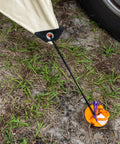Heavy Duty Waterproof Tarp 20 Ft By 30 Ft 12 Mil Thick Tan Tarp With Reinforced Corners Secured to Ground with Stake