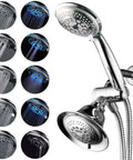 Two In One Shower System With LED Shower Head And Hands Free Option, 10 Settings On A Dope Luxury Spa Setup, Detachable Handheld Shower
