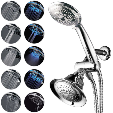 Two In One Shower System With LED Shower Head And Hands Free Option, 10 Settings On A Dope Luxury Spa Setup, Detachable Handheld Shower