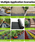 Heavy Duty 13x65ft Driveway Fabric 5.2oz Commercial Weed Barrier Landscape Geotextile shown in various application scenarios.